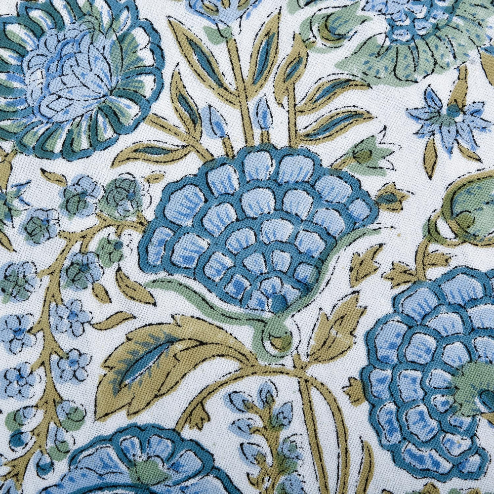 Ridhi Asparagus Green Block Print Ruffle Pillow Sham 36x14 Inch Set of 1