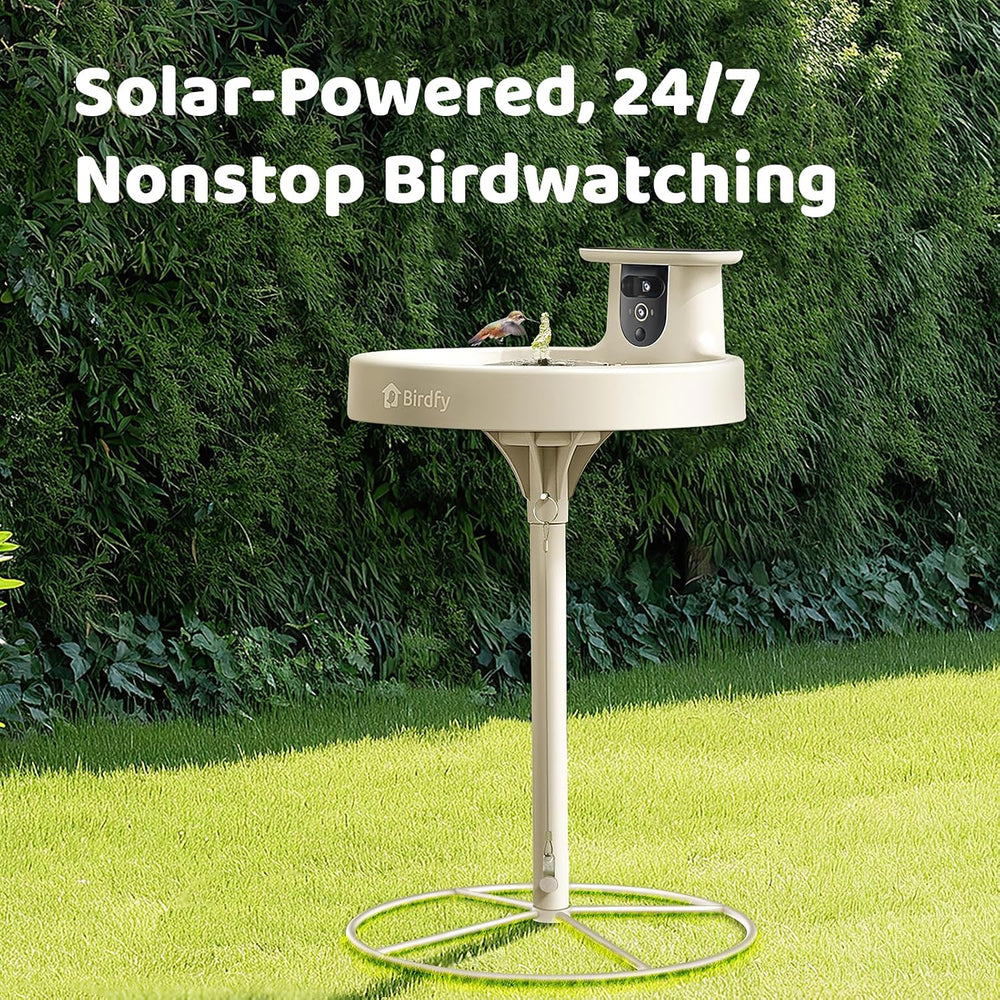 Birdfy Smart Bird Bath with Camera, Solar Powered & Fountain, 2K AI Camera