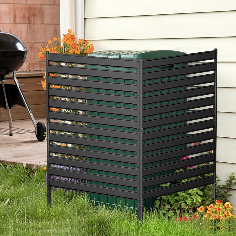 Metal Privacy Screen Outdoor, 1-Panel No-Dig Privacy Fence 38 in W x 48 in H ...