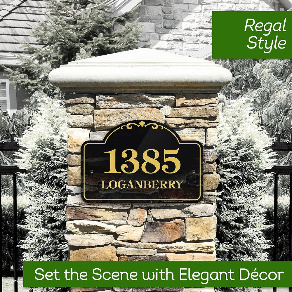 House Address Sign, House Address Plaque, Indoor/Outdoor Use, 7x12 Inch, 22 C...