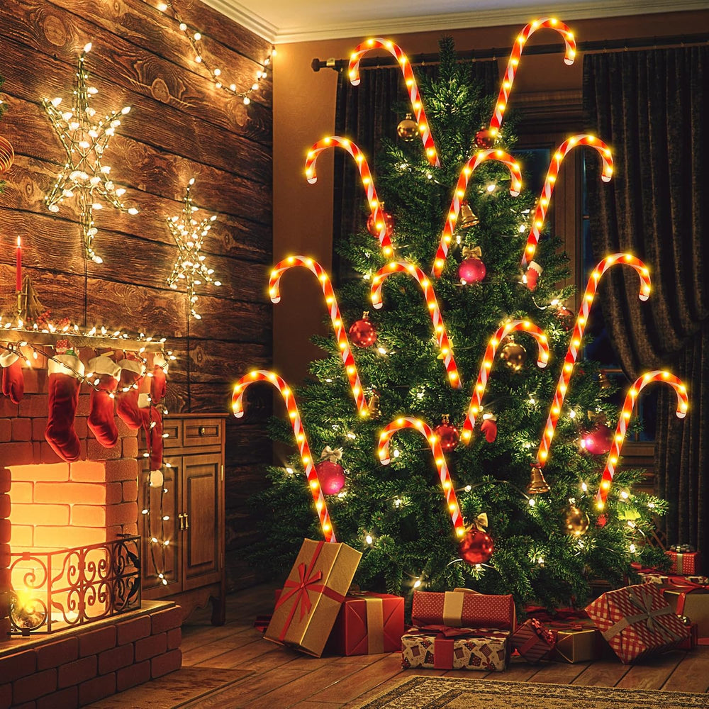COOLWUFAN 40" Candy Cane Lights for Outdoor Christmas Decorations, Set o...