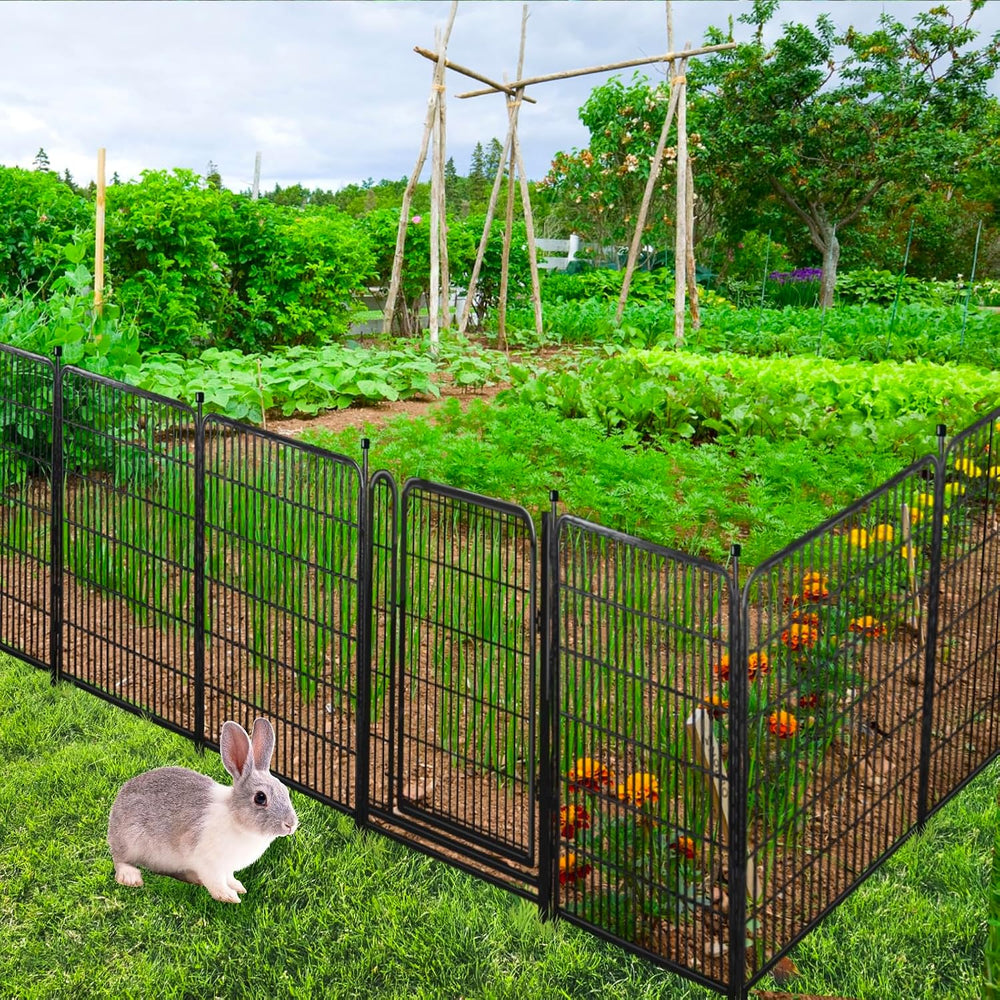 Getlay Tall Garden Fences and Borders for Dogs, 4.6ft High Dog Fence, 10 Pane...