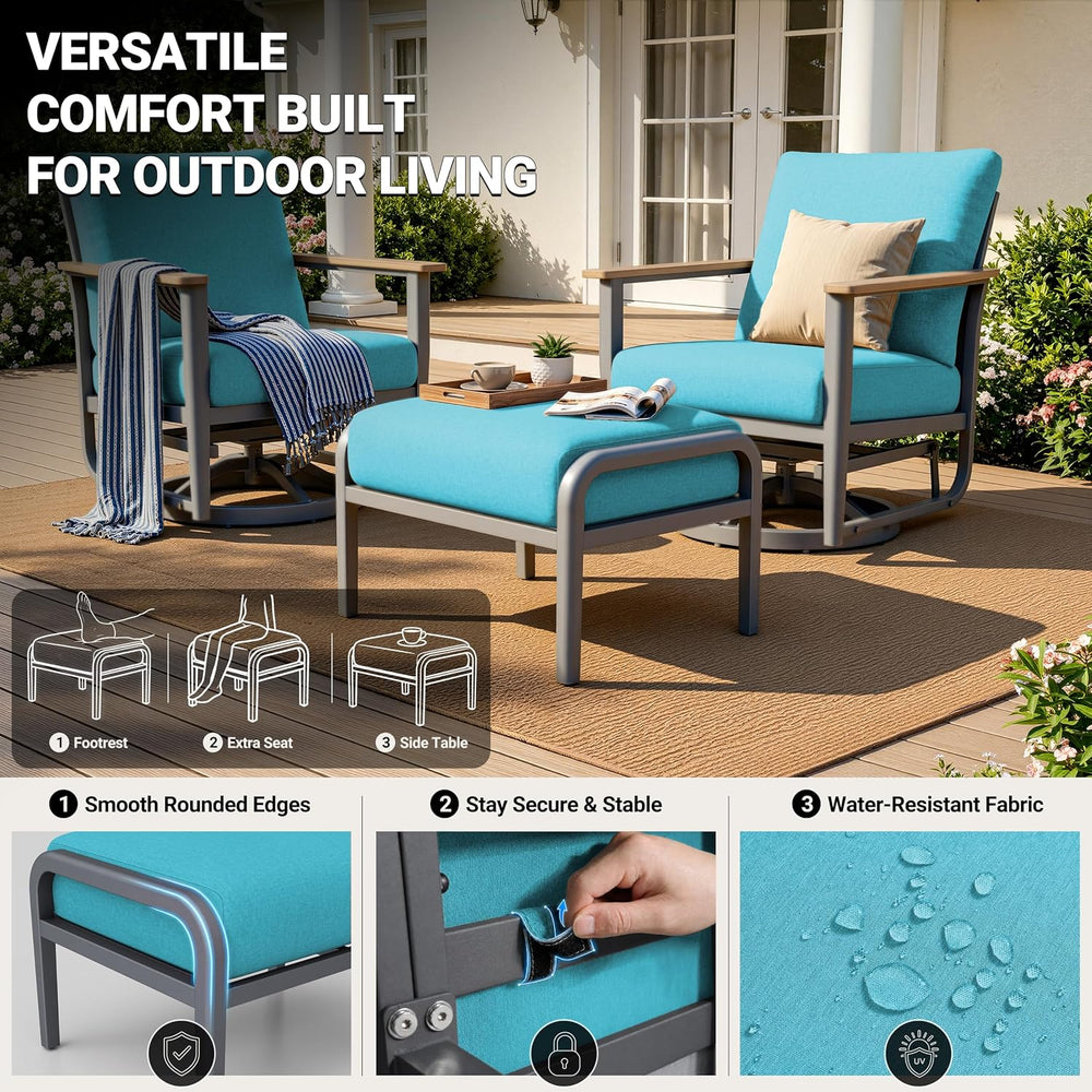 Aluminum Outdoor Patio Furniture Set with 5.1-Inch Cushions