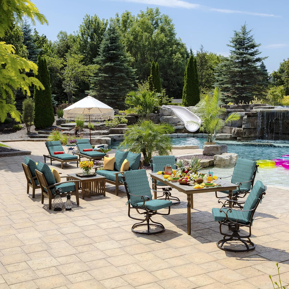 Arden Outdoor Dining Chair Cushion, 4-Pack, 20x44, Alana Tile