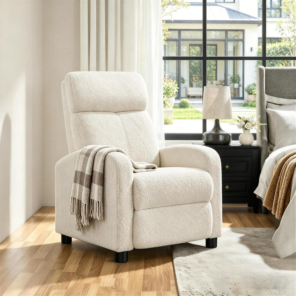 Yaheetech Recliner Chair with 3 Adjustable Angles Living Room Chairs Ivory
