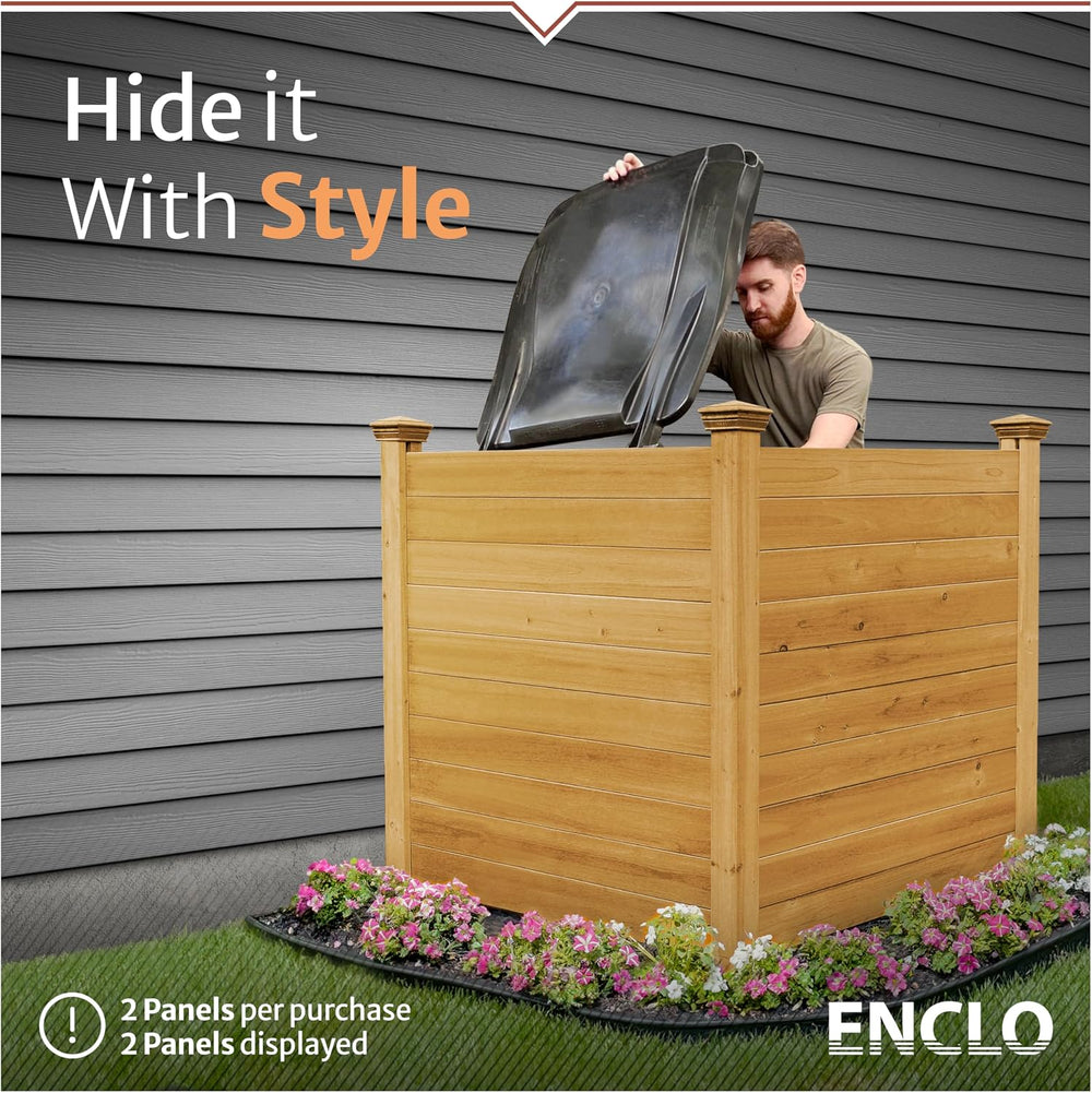 Enclo Premium Wood Privacy Screen, Cedar DIY No Dig Kit