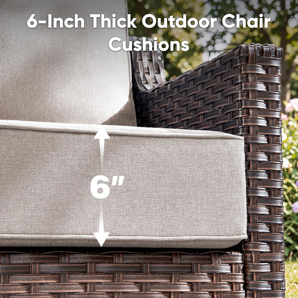 Luxury 7 Pieces Outdoor Patio Furniture Set-All Weather Outdoor Swivel Rocker...