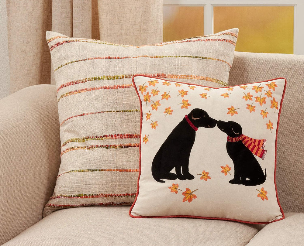 SARO LIFESTYLE Fall Design Puppy Love Throw Pillow with Poly Filling, 16"...