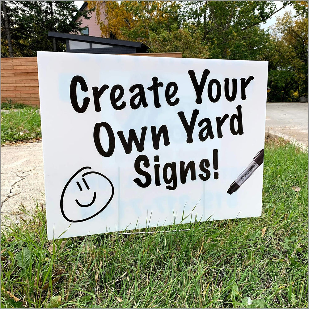 10 Blank Yard Signs with Stakes | 18" x 24" | Create Your own Messa...