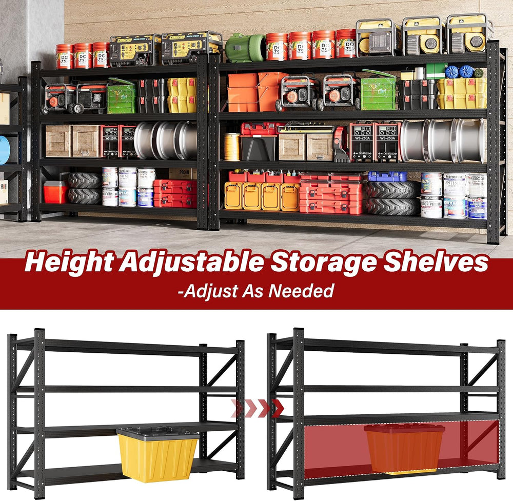 48" Wide Heavy Duty Garage Shelving Units,3000LBS 24 Deep Storage Shelve...