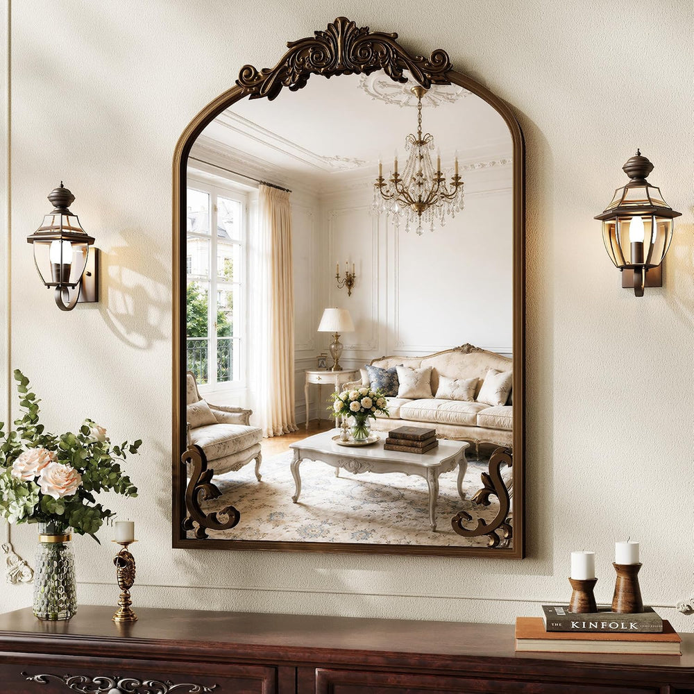 Koonmi Vintage Wall Mirror, 30“x22” Arched Antique Mirror