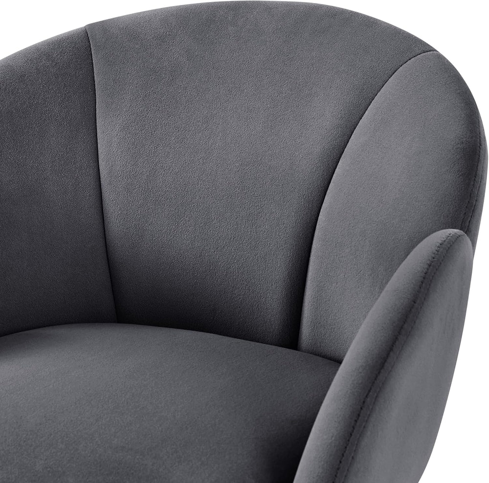 Yaheetech Velvet Living Room Chair, Flower Shaped Armchair with Golden Legs, ...