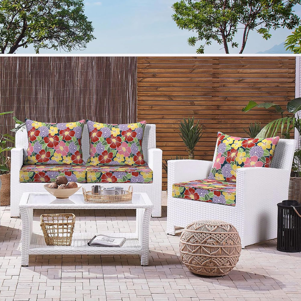 LVTXIII Outdoor Deep Seat Cushion Patio Seat and Back Cushion Set Seasonal Ch...