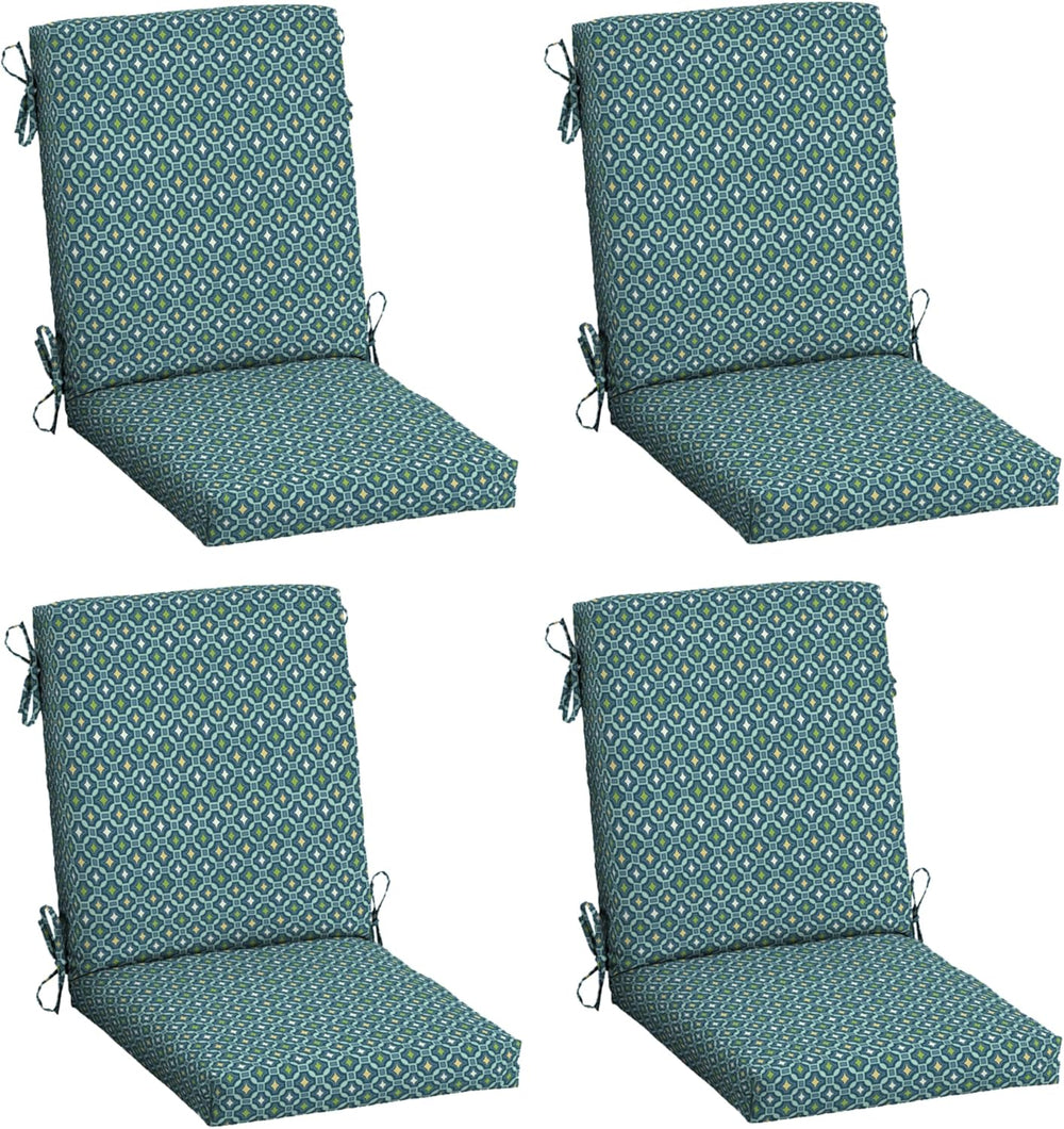 Arden Outdoor Dining Chair Cushion, 4-Pack, 20x44, Alana Tile