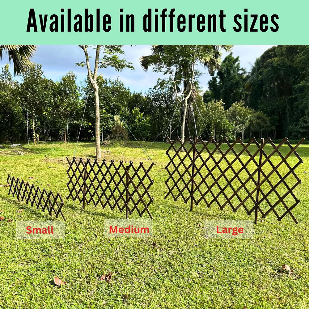 ShopLaLa Wooden Garden Fence (2 Pack, 12ft Total) Decorative Lattice Panels