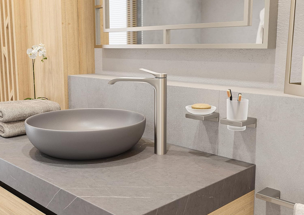 Hansgrohe AddStoris Modern Towel Ring in Brushed Nickel, 41754820