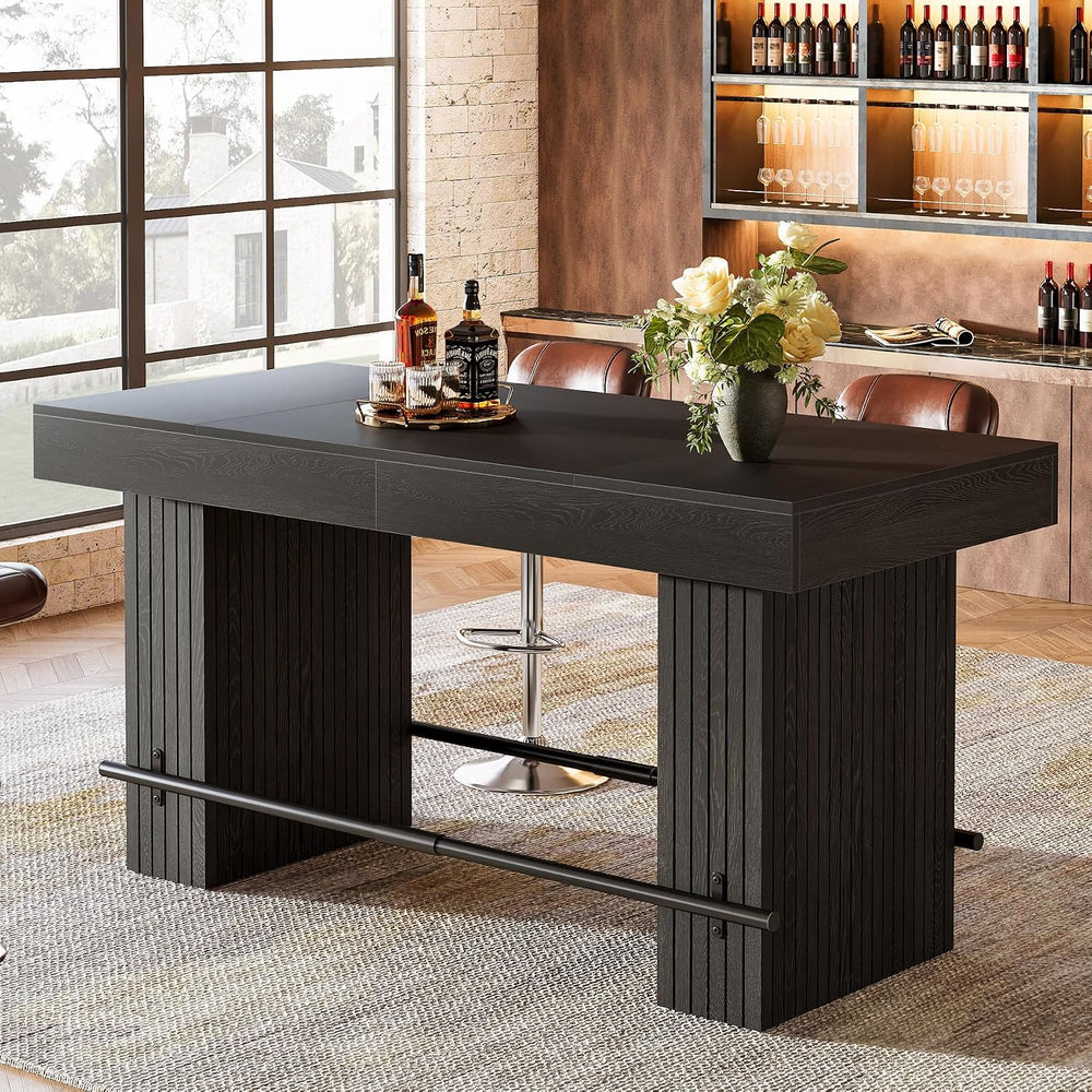 Tribesigns 62.2 Inch Bar Table, Industrial Counter Height Pub Dining Table