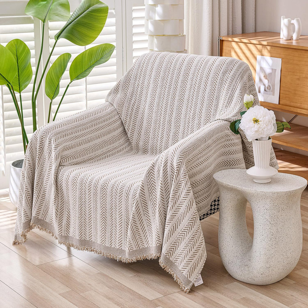 Erke Boho Chair Recliner Throw Cover Chenille Sheet Blanket 71”x71”