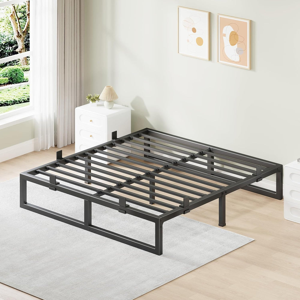 12 Inch Metal King Bed Frame with Steel Support, Noise-Free