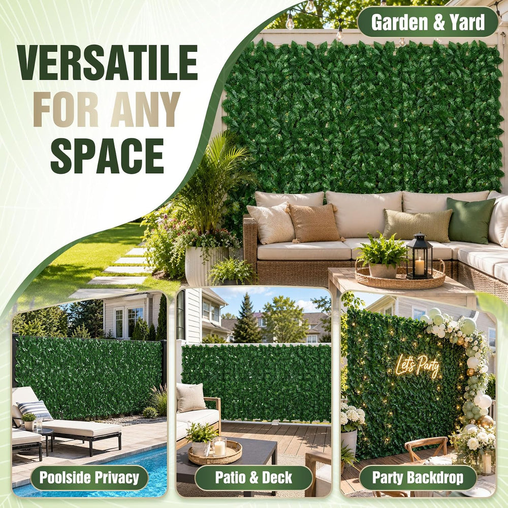240x40 in Artificial Ivy Privacy Fence Screen, Privacy Fence Panels Faux Gree...