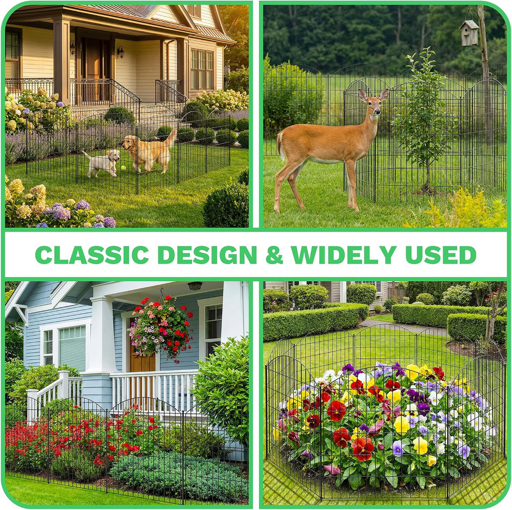 Toolterritary 10 Panels Arched No Dig Decorative Garden Fence, 48in(H) x 26ft...