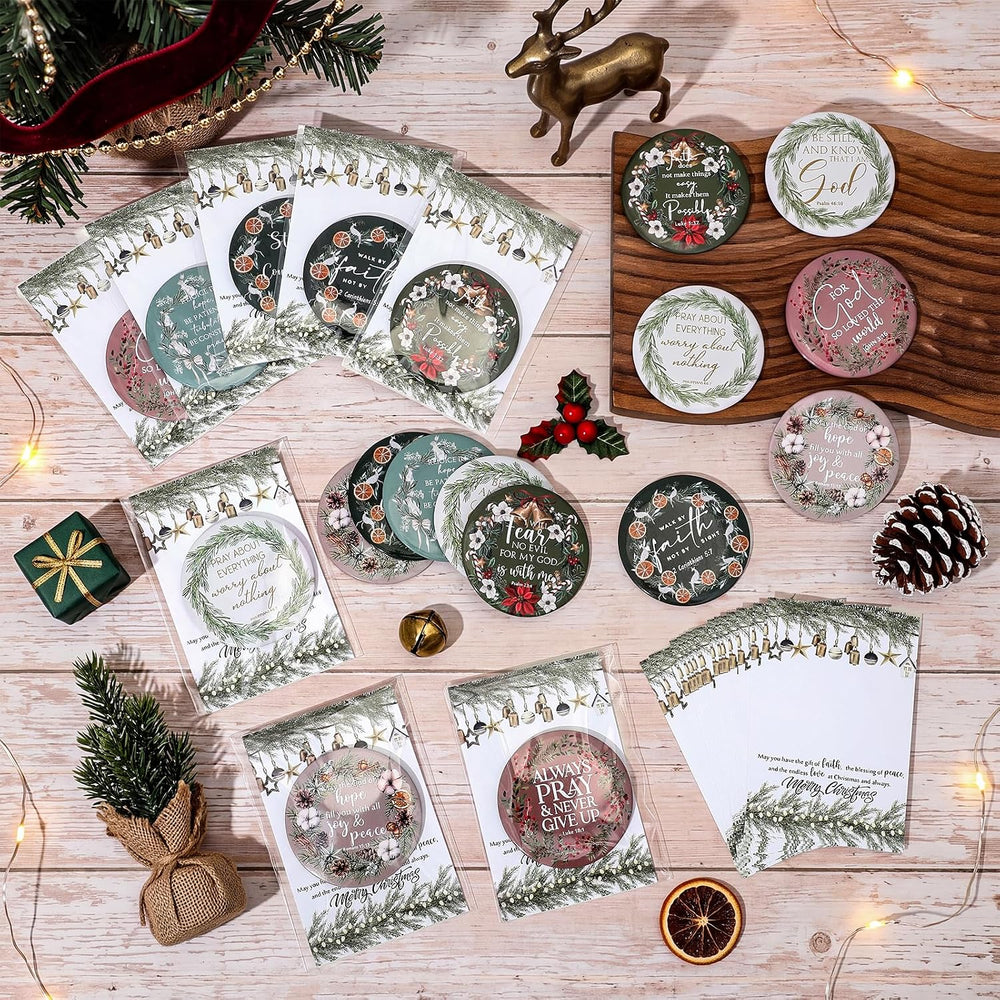 Thyle 72 Sets Christmas Christian Gifts Bulk Bible Verse Compact Mirrors
