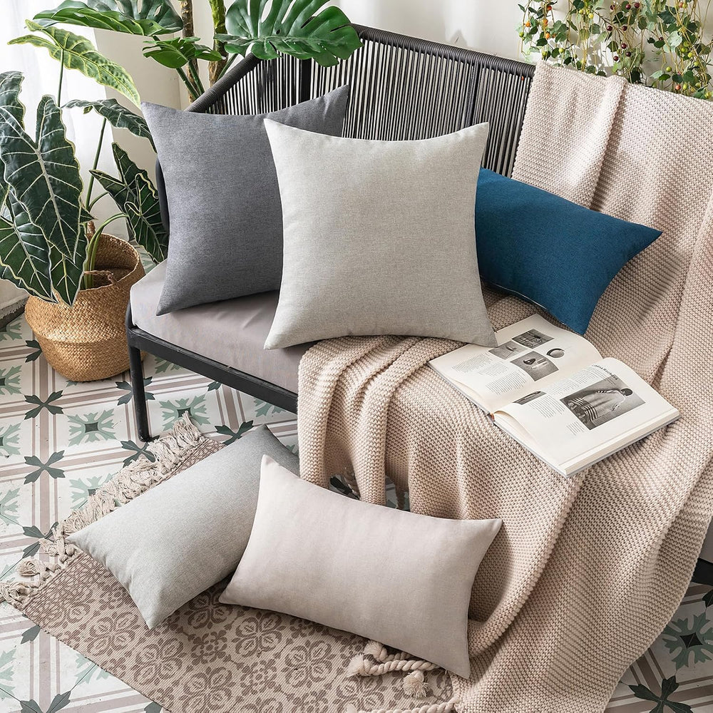 MIULEE Decorative Outdoor Pillow Covers Euro Waterproof 26x26 Light Grey