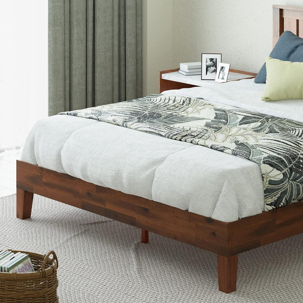 Zinus Vivek Deluxe Wood Platform Bed Frame with Headboard, King