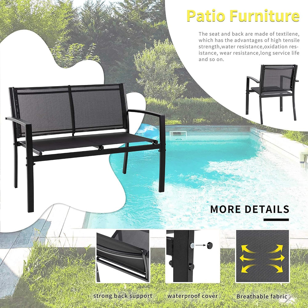 Shintenchi 4 Pieces Patio Furniture Set All Weather Textile Fabric Outdoor Co...
