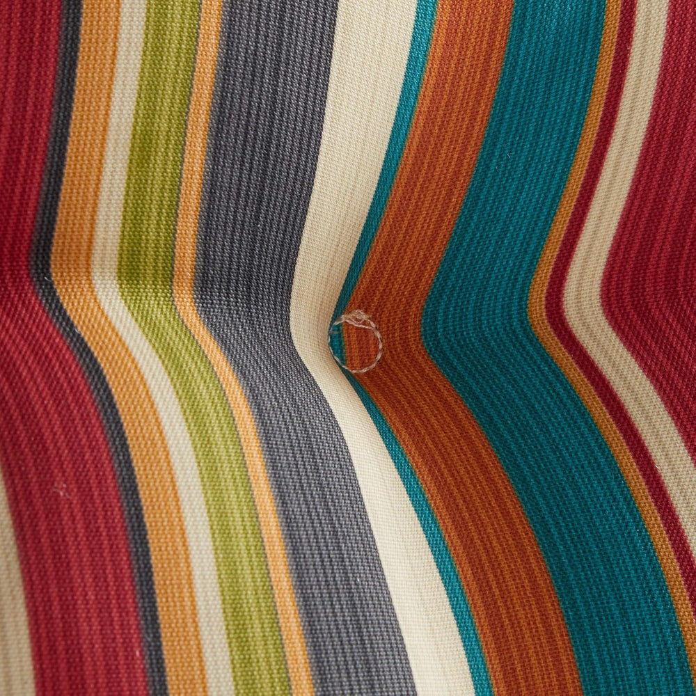 South Pine Porch Outdoor 20-inch Square Tufted Seat Cushion, Sunset Stripe