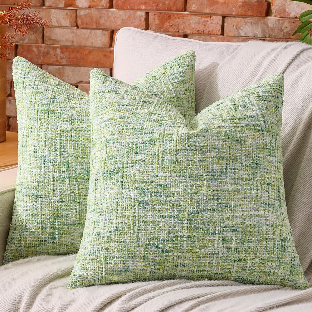 AmHoo Pack of 2 Chenille Textured Throw Pillow Cover, 500GSM Boho Farmhouse D...