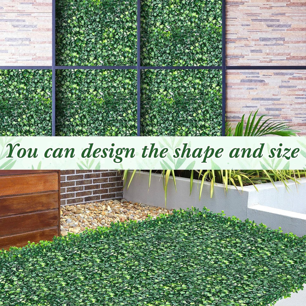 Crowye 48 Pcs 10 x 10 Inch Grass Wall Panel, Artificial Boxwood Wall Panels