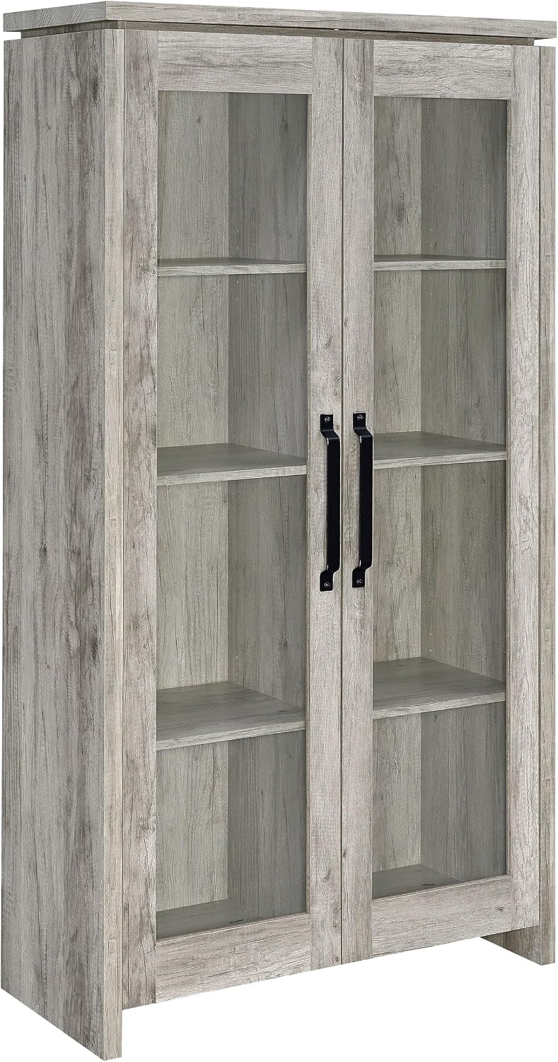 Coaster Alejo 35-Inch Display Cabinet with Storage, Grey Driftwood 950783