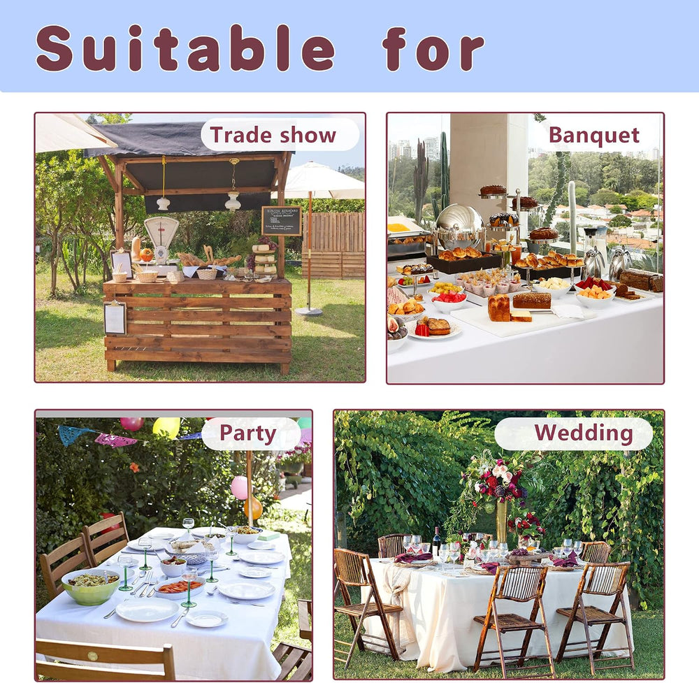 Fitted Table Cloths For 6 Foot Rectangle Tables,Vendor Booth 6 Pack Black