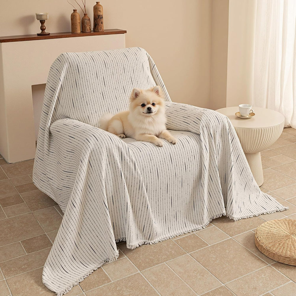 MYSKY HOME Chair Covers Armchair, Recliner Chair Cover Beige Couch Cover, Sof...