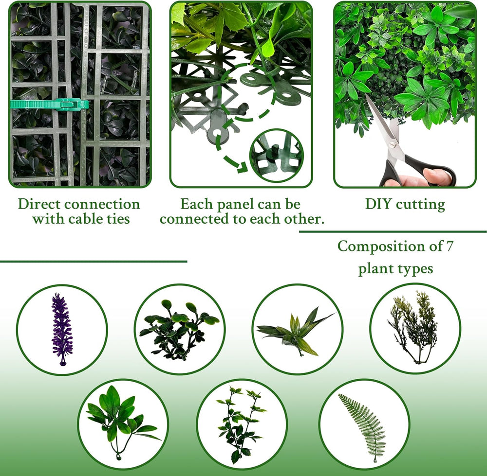 ODTORY Artificial Greenery Wall, 70'' x 120''(58.5 SQFT) Fake...