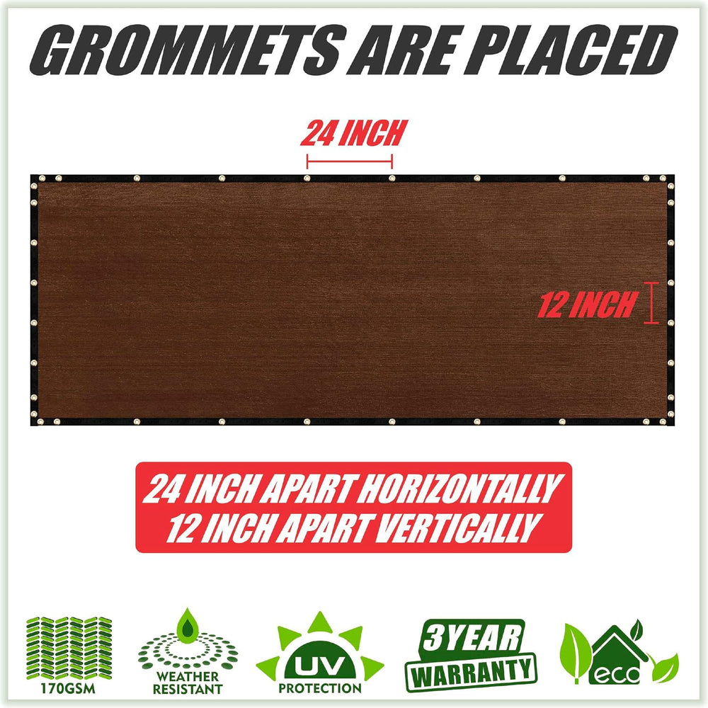 Colour Tree 4' x 85' Brown Fence Privacy Screen, 90% Blockage Windscreen