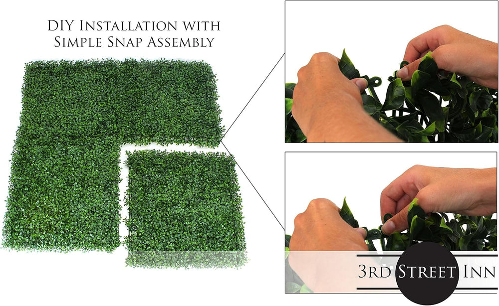 3rd Street Inn Artificial Greenery Wall Panels for Privacy - 20x20 4-Pack