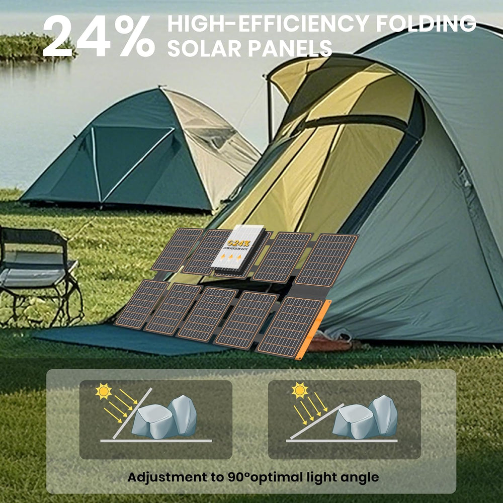 FlexSolar 100W Portable Solar Panel - 24% High Efficiency, IP67 Waterproof, Q...