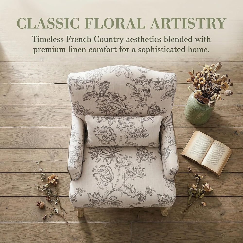Floral Accent Chair Set of 2 Rustic Farmhouse Bedroom Chair Comfy