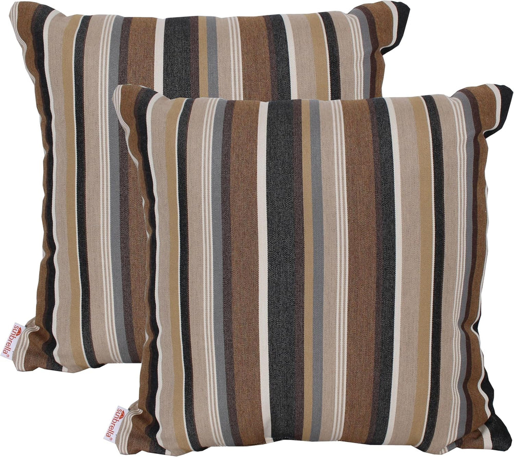 Outdoor/Indoor Sunbrella Throw Pillow Cover Only Square Set of 2 Pieces 18 in...