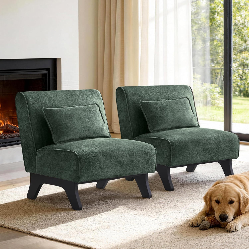 Armless Accent Chairs Set of 2 Upholstered Living Room Side Chairs