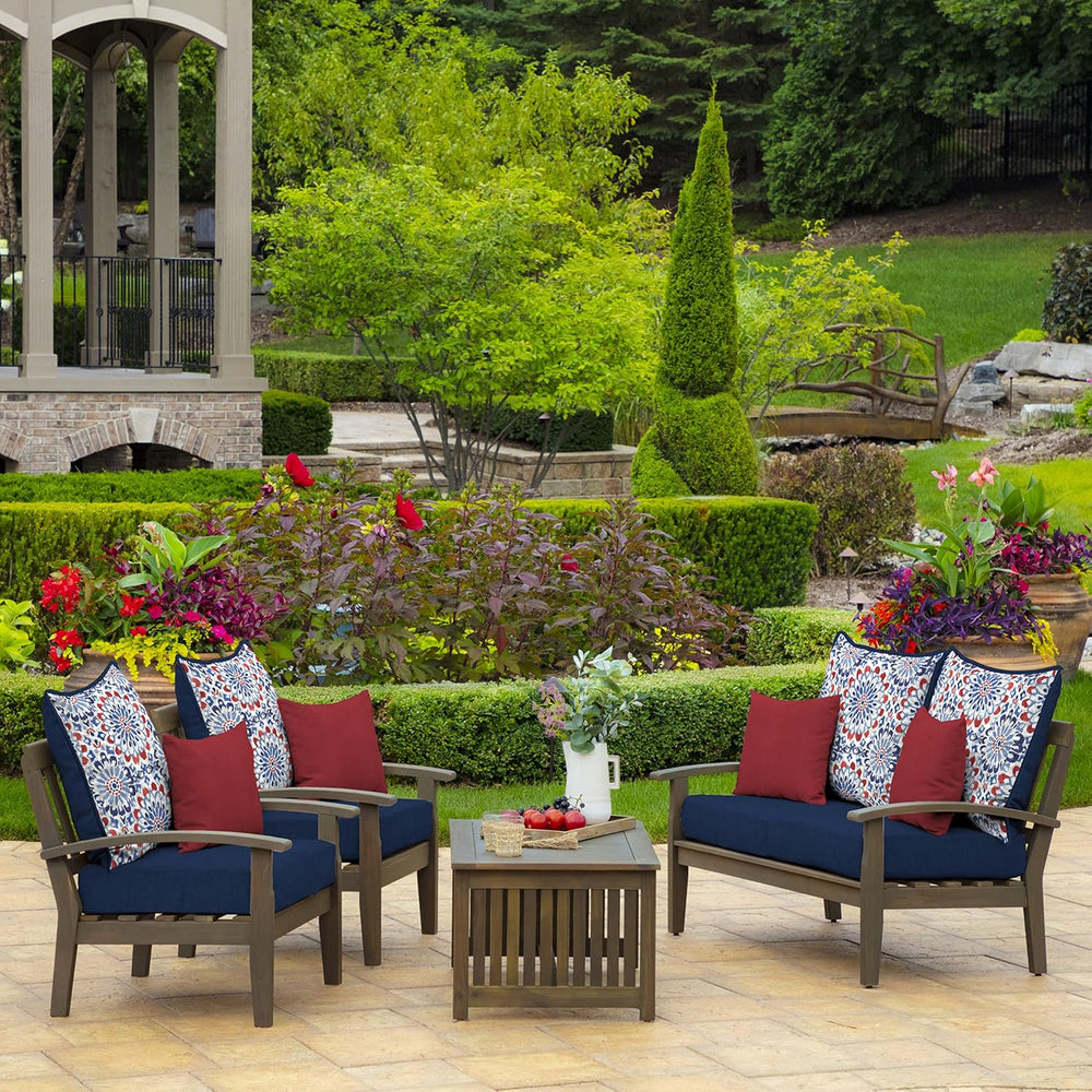 Arden Outdoor Deep Seat Cushion Set, Foam, 2-Pack, 22x24, Clark Blue