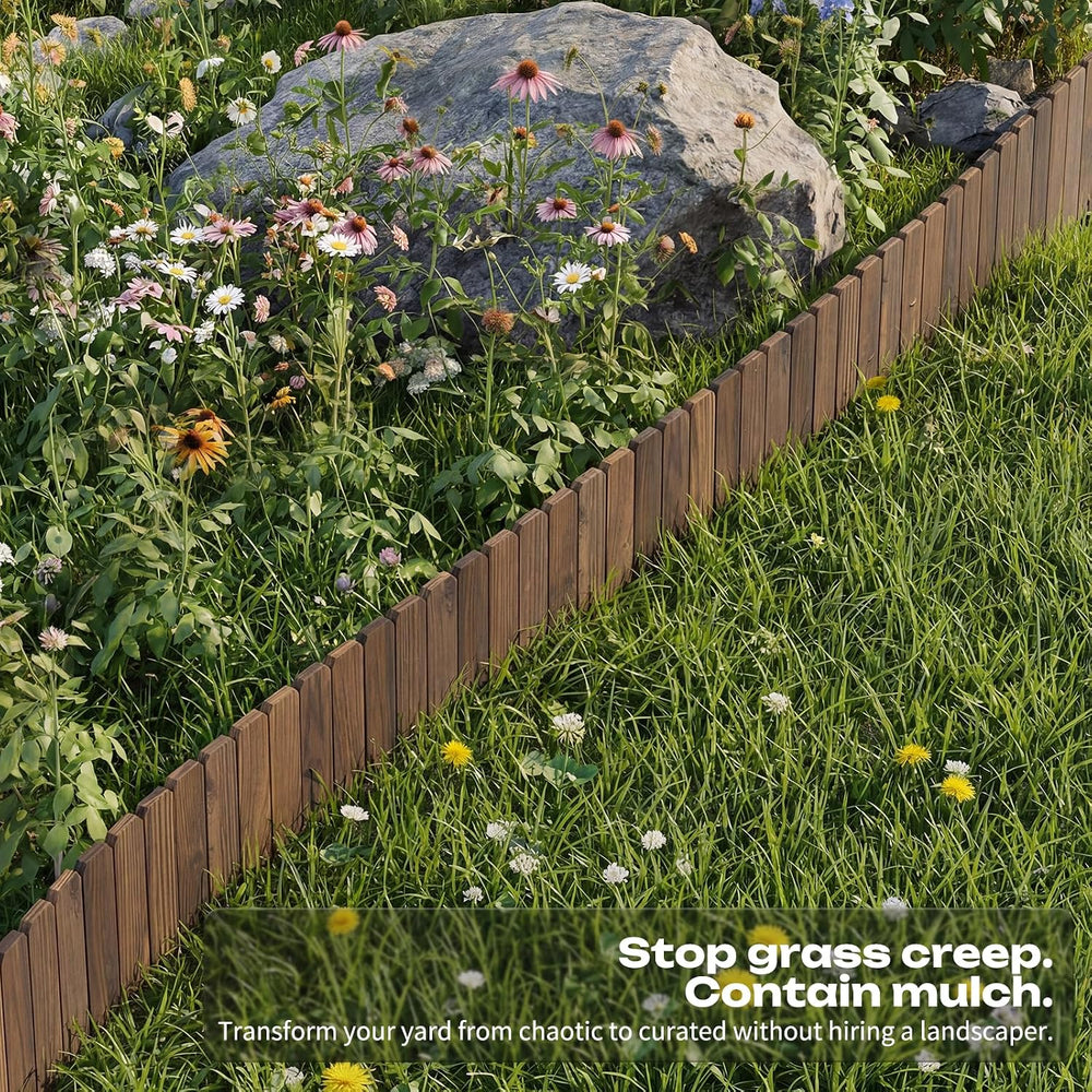 GHWIE Garden Edging Border Garden Fence Wood Fence Border for Yard Patio Path...