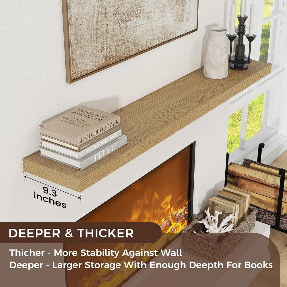 Venusmiles Floating Shelves for Wall, Engineered Wood Wall Shelves with Invis...