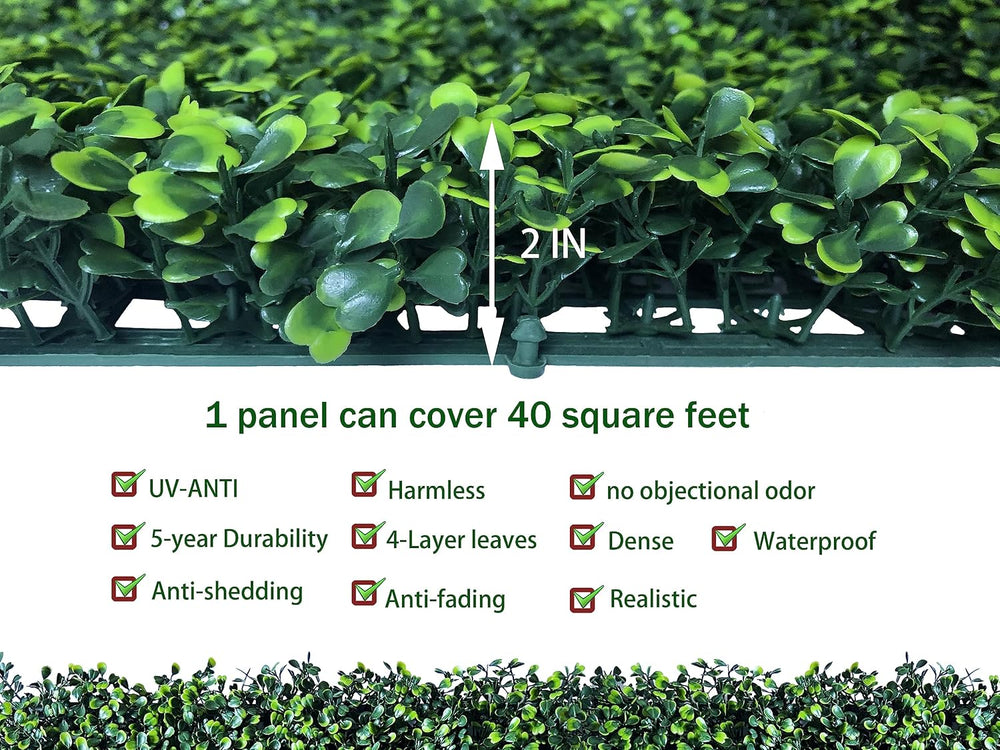 ODTORY Artificial Ivy Privacy Screen Fence Panel, Gradient Green 48X120 in