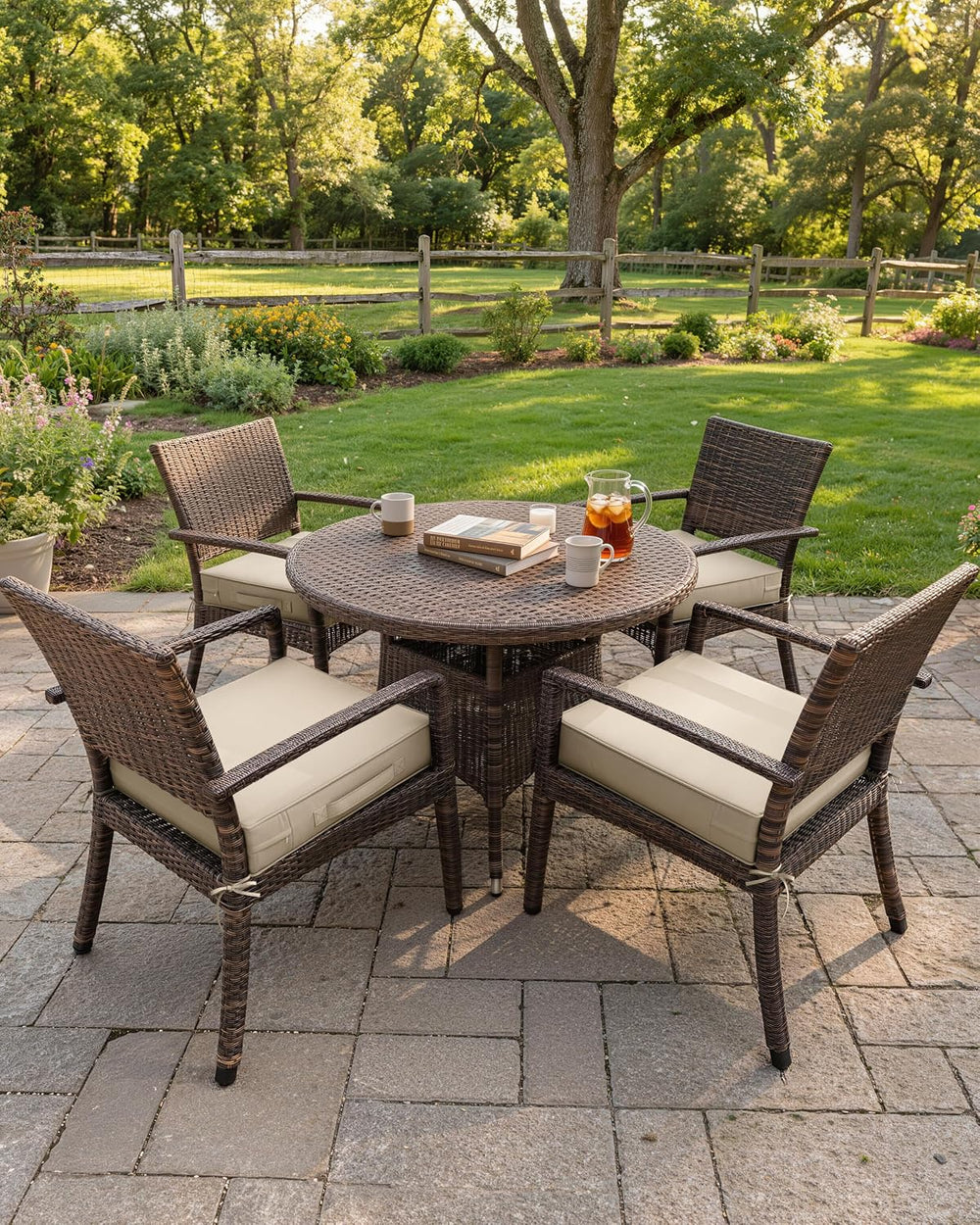 4 Set Outdoor Chair Cushions 22 X 22 X 4 Inches Patio Furniture Cushions Wate...