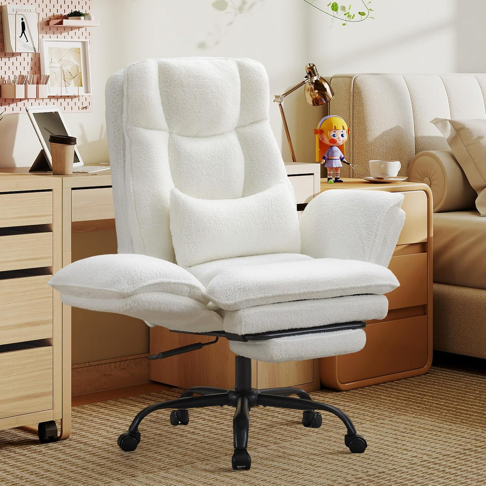 Wider Seat Office Chair with Flip Armrests for Criss Cross Legged&Cats, B...