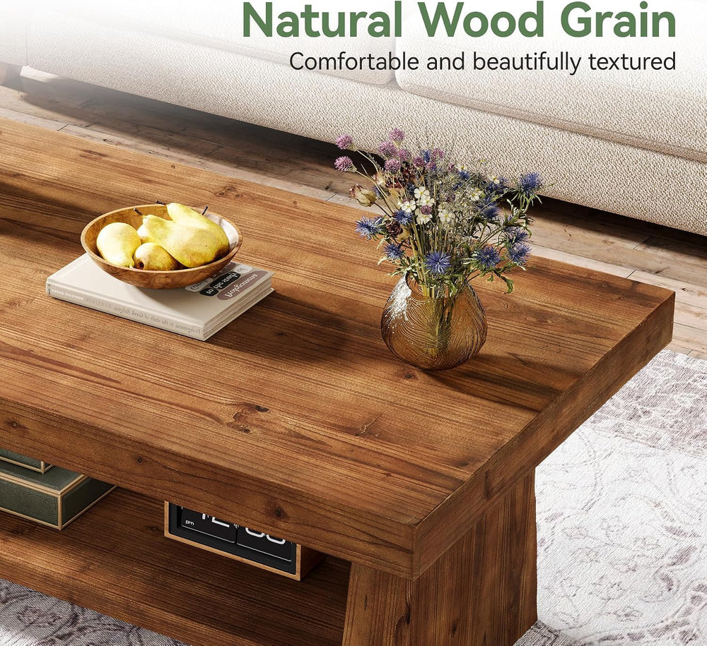 47" Farmhouse Solid Wood Coffee Table for Living Room