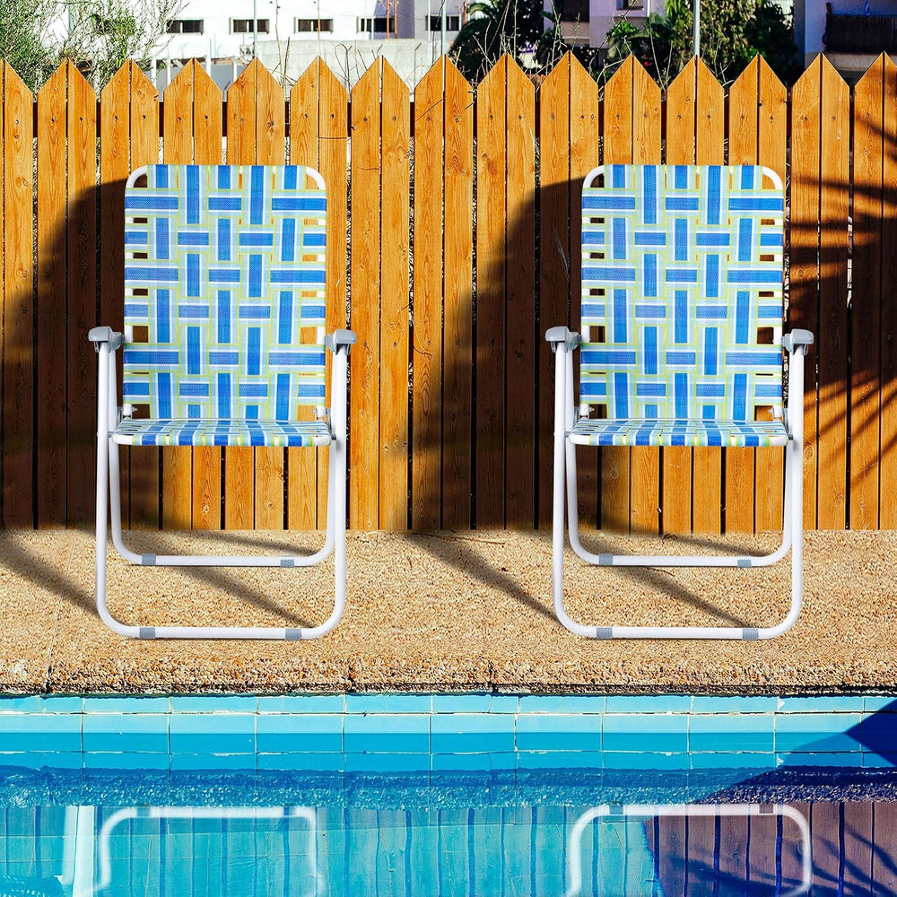ZENY Beach Chairs, Patio Folding Lawn Chairs Outdoor Webbed Folding Chairs